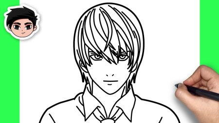 How to draw Light Yagami easy