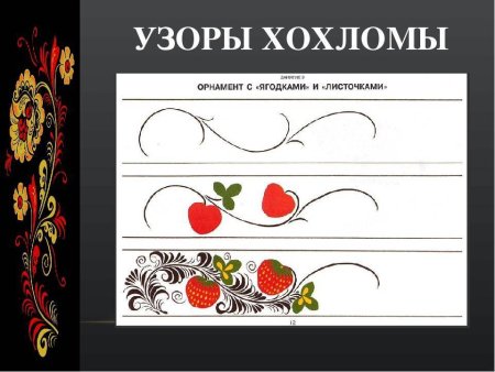 Элементы рисования хохломы