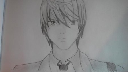 Кира Лайт Ягами чб