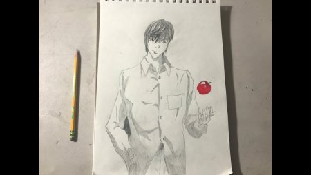 Раскраска аниме тетрадь смерти Кира