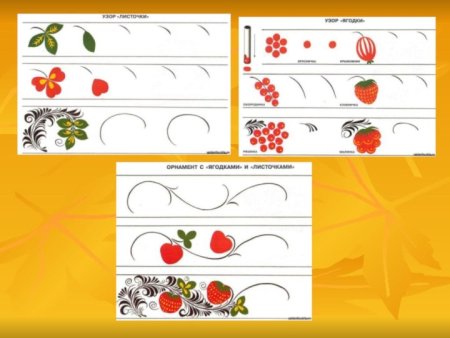 Хохломской узор в полосе ягодки