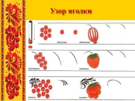 Травный орнамент с ягодами или цветами