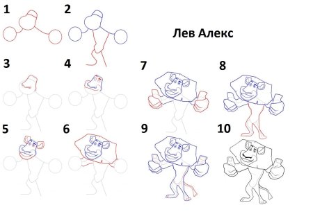Как нарисовать Льва Алекса