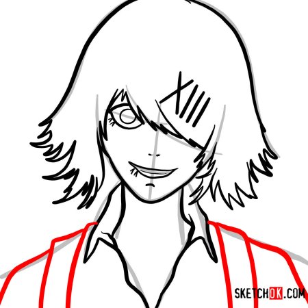 Рисунок Токийский гуль поэтапно