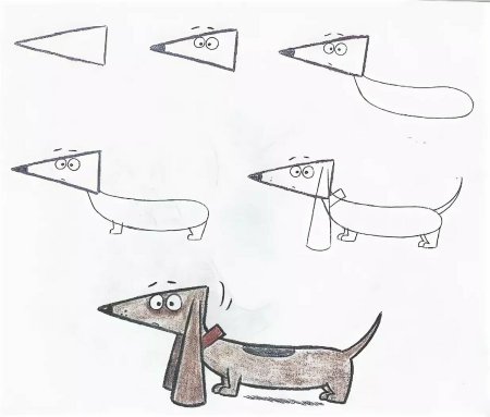 Рисование таксы для дошкольников