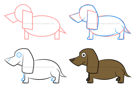 Схемы рисунков для детей такса