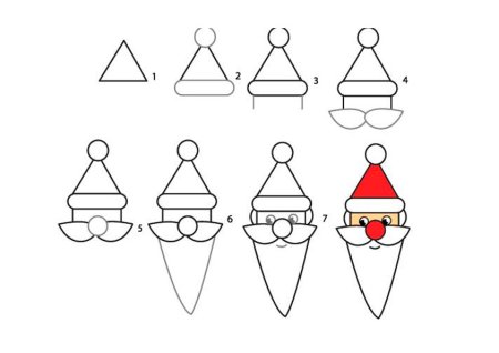 Поэтапное рисование Деда Мороза