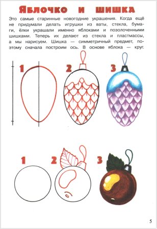 Елочная игрушка поэтапное рисование