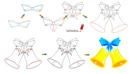 Поэтапное рисование новогодней игрушки