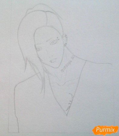 Нарисовать Токийский гуль карандашом поэтапно для начинающих