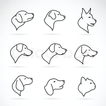 Нарисовать собаку в профиль