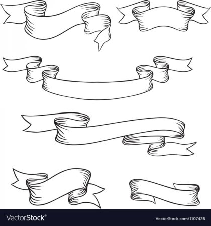 Макет ленточки для надписи