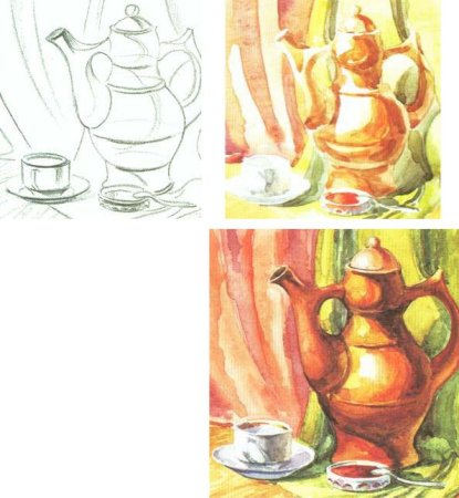 Этапы рисования натюрморта