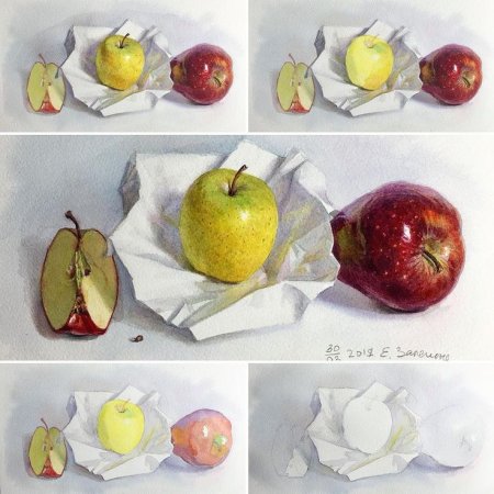 Лиза Залегина акварель натюрморт
