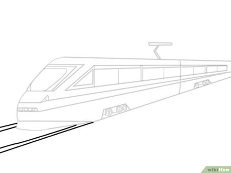 Поезд в перспективе рисовать пошагово
