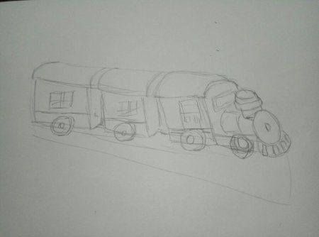 Рисование поезда пошагово