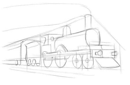 Вагон рисунок пошагово