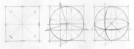 Этапы рисования шара