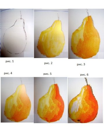 Груша акварель пэтапно