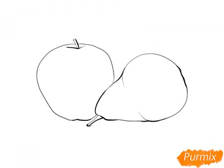 Рисование яблоко и груша