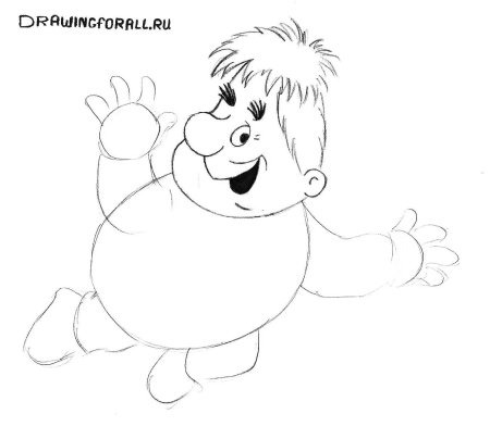 Нарисовать Карлсона карандашом