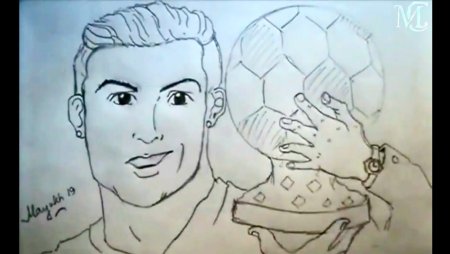 Криштиану Роналду рисунок легкий