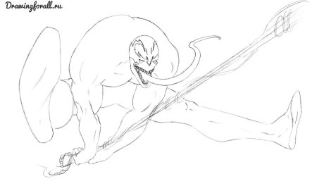 Рисовать Венома карандашом для начинающих