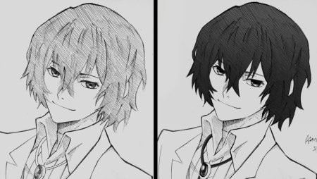 Дазай нарисовать карандашом