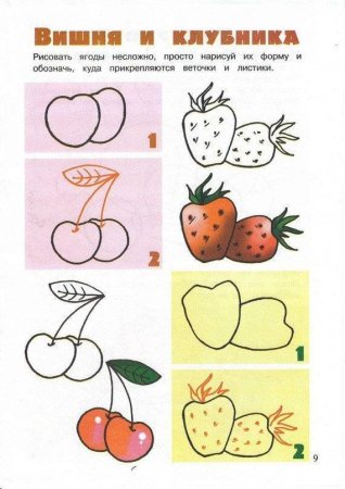 Нарисовать клубнику карандашом