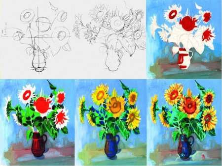 Последовательное рисование пейзажа