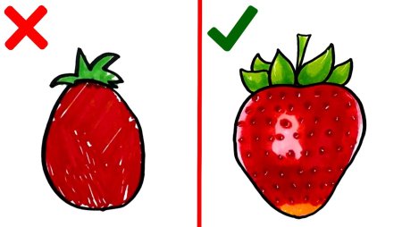 Клубника с цветочком карандашом