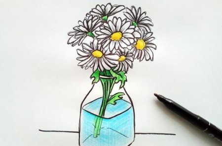 Ромашка рисунок поэтапно