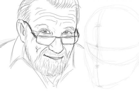 Поэтапный рисунок сидящего человека