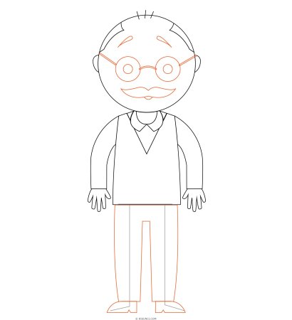 Пошаговое рисование Деда Мороза