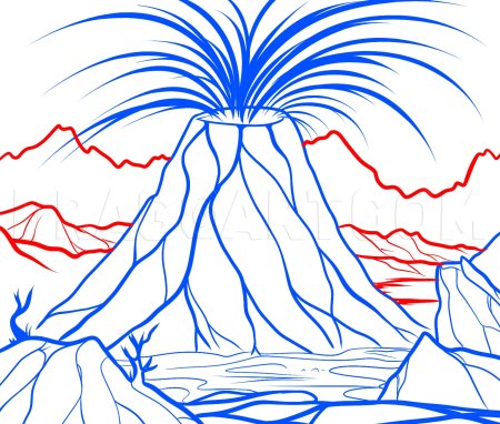 Вулкан для срисовки