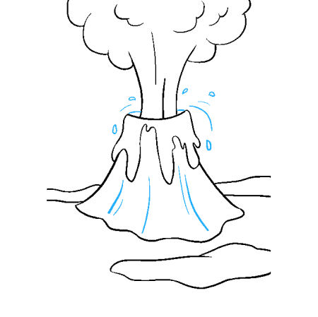 Вулкан карандашом