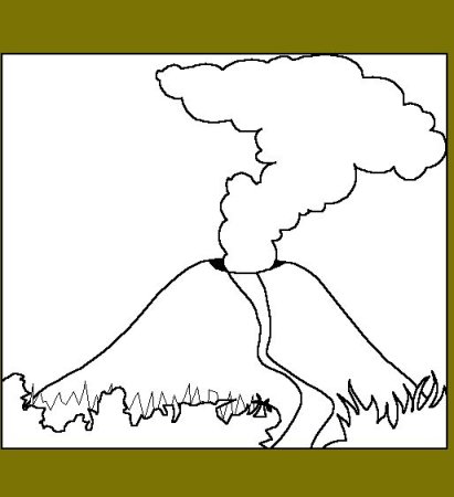 Рисунок вулкана для срисовки