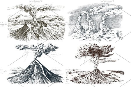 Вулкан набросок