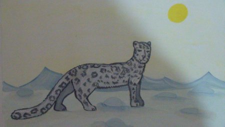 Снежный Барс рисунок карандашом поэтапно