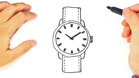 Часы поэтапное рисование