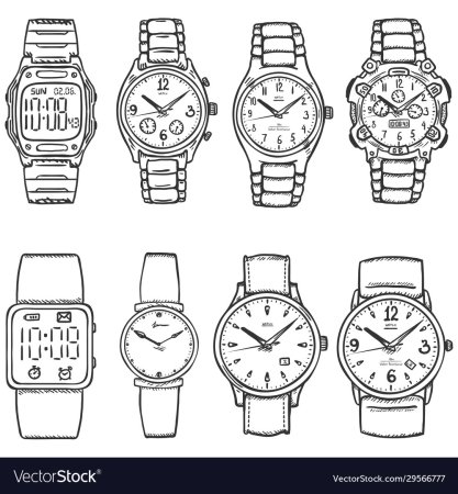 Часы рисунок цветными карандашами