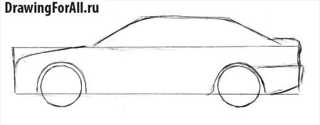 Рисунок машины поэтапно сбоку