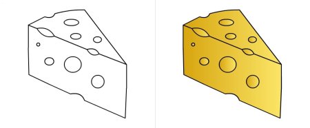 Кусочек сыра раскраска