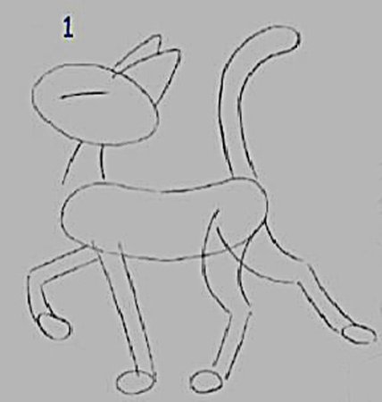 Нарисовать кота ученого пошагово