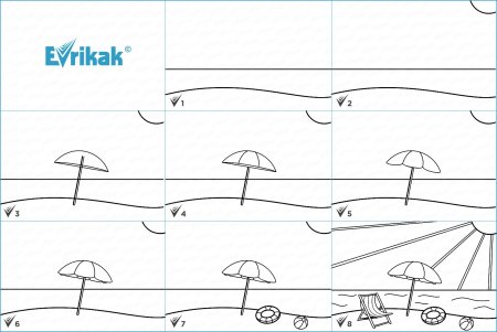 Поэтапное рисование моря