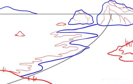 Море карандашом поэтапно