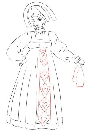 Поэтапный рисунок принцессы