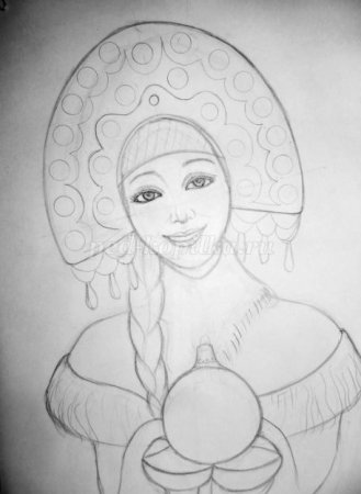 Рисунок русской красавицы