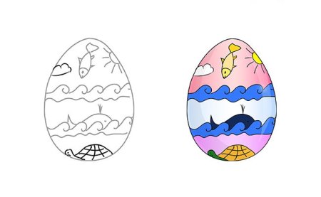 Рисунок пасхального яйца для срисовки