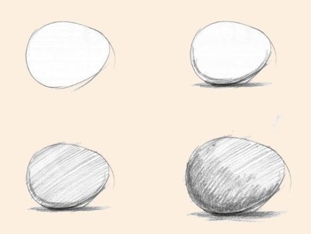 Этапы рисования яйца